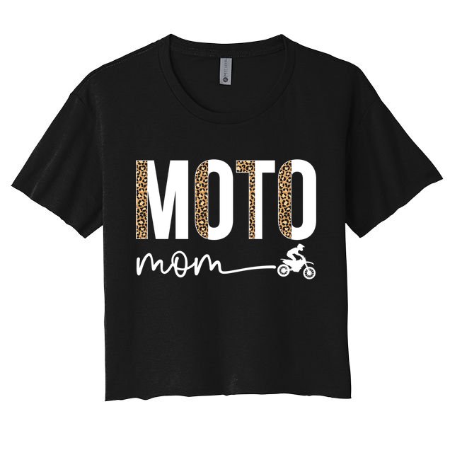 Moto Mom Leopard Motocross Mom Motocross Mother Cool Gift Crop Top