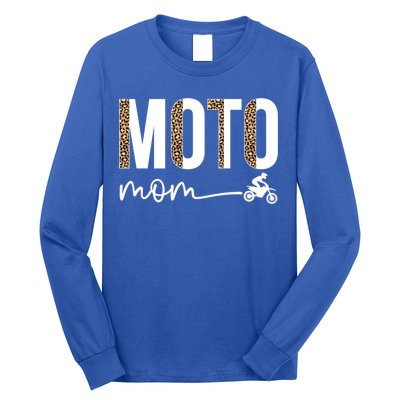 Moto Mom Leopard Motocross Mom Motocross Mother Cool Gift Long Sleeve Shirt