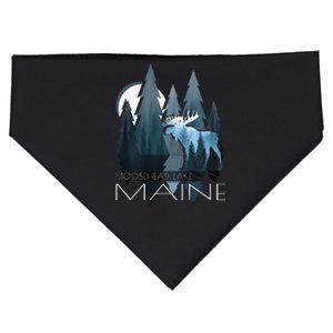 Maine Moosehead Lake Piscataquis Moose In Forest USA-Made Doggie Bandana