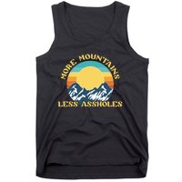 More Mountains Less Assholes Vintage Sunset Hiking Camping Tank Top