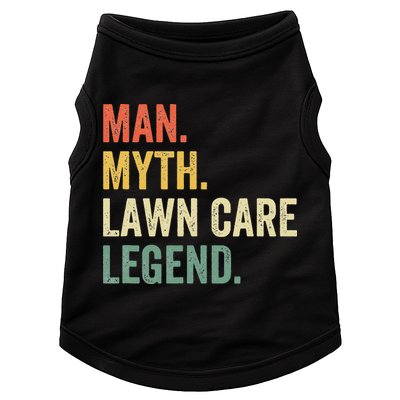 Man Myth Lawn Care Legend Funny Mowing Gardener Dad Retro Doggie Tank