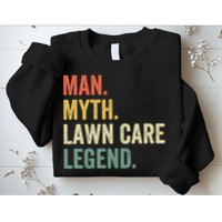 Man Myth Lawn Care Legend Funny Mowing Gardener Dad Retro Sweatshirt