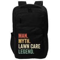 Man Myth Lawn Care Legend Funny Mowing Gardener Dad Retro Impact Tech Backpack