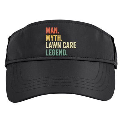 Man Myth Lawn Care Legend Funny Mowing Gardener Dad Retro Adult Drive Performance Visor