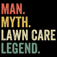 Man Myth Lawn Care Legend Funny Mowing Gardener Dad Retro Bucket Hat