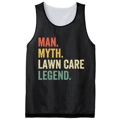 Man Myth Lawn Care Legend Funny Mowing Gardener Dad Retro Mesh Reversible Basketball Jersey Tank