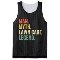 Man Myth Lawn Care Legend Funny Mowing Gardener Dad Retro Mesh Reversible Basketball Jersey Tank