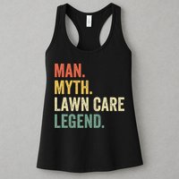 Man Myth Lawn Care Legend Funny Mowing Gardener Dad Retro Womens Tank Top