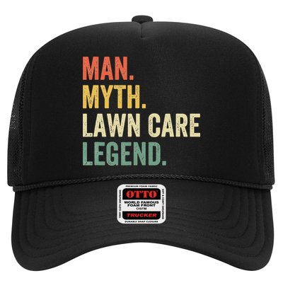 Man Myth Lawn Care Legend Funny Mowing Gardener Dad Retro Hat