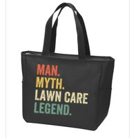 Man Myth Lawn Care Legend Funny Mowing Gardener Dad Retro Zip Tote Bag
