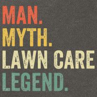 Man Myth Lawn Care Legend Funny Mowing Gardener Dad Retro Cotton Canvas Backpack