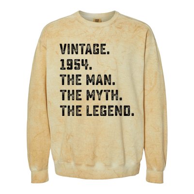 Man Myth Legend 1954 71st Birthday For 71 Years Old Colorblast Crewneck Sweatshirt