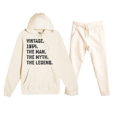 Man Myth Legend 1954 71st Birthday For 71 Years Old Premium Hooded Sweatsuit Set