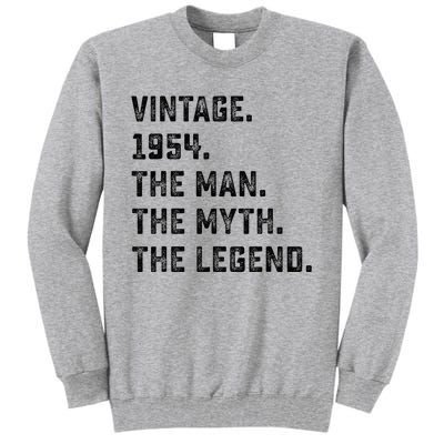 Man Myth Legend 1954 71st Birthday For 71 Years Old Tall Sweatshirt