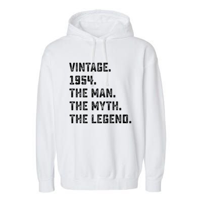 Man Myth Legend 1954 71st Birthday For 71 Years Old Garment-Dyed Fleece Hoodie