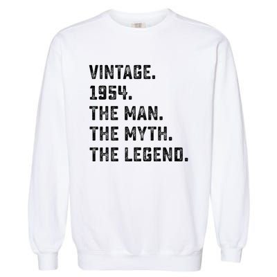 Man Myth Legend 1954 71st Birthday For 71 Years Old Garment-Dyed Sweatshirt