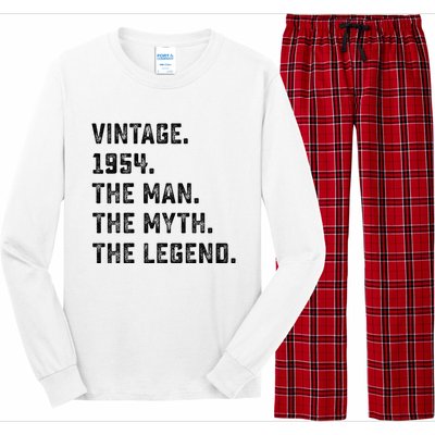 Man Myth Legend 1954 71st Birthday For 71 Years Old Long Sleeve Pajama Set