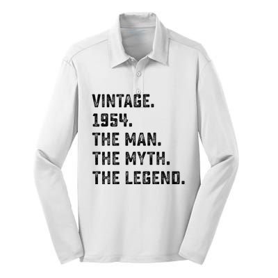 Man Myth Legend 1954 71st Birthday For 71 Years Old Silk Touch Performance Long Sleeve Polo