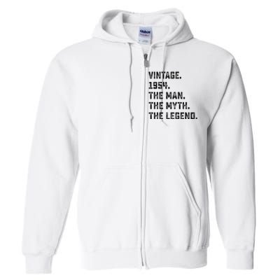 Man Myth Legend 1954 71st Birthday For 71 Years Old Full Zip Hoodie