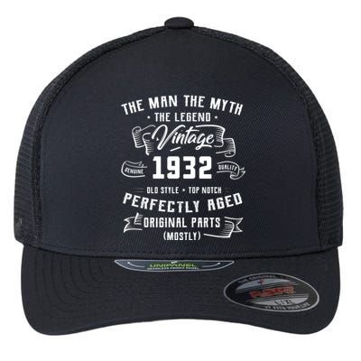 Man Myth Legend 1932 91st Birthday Tee For 91 Years Old Flexfit Unipanel Trucker Cap