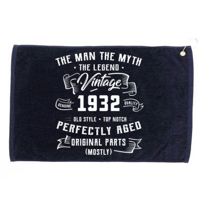 Man Myth Legend 1932 91st Birthday Tee For 91 Years Old Grommeted Golf Towel