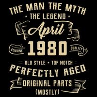 Man Myth Legend April 1980 45th Birthday 45 Years Old Gift Backpack