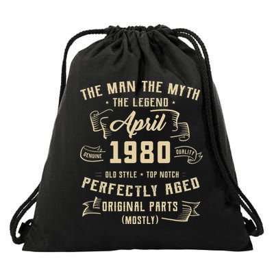 Man Myth Legend April 1980 45th Birthday 45 Years Old Gift Drawstring Bag