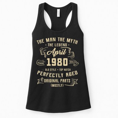 Man Myth Legend April 1980 45th Birthday 45 Years Old Gift Womens Tank Top