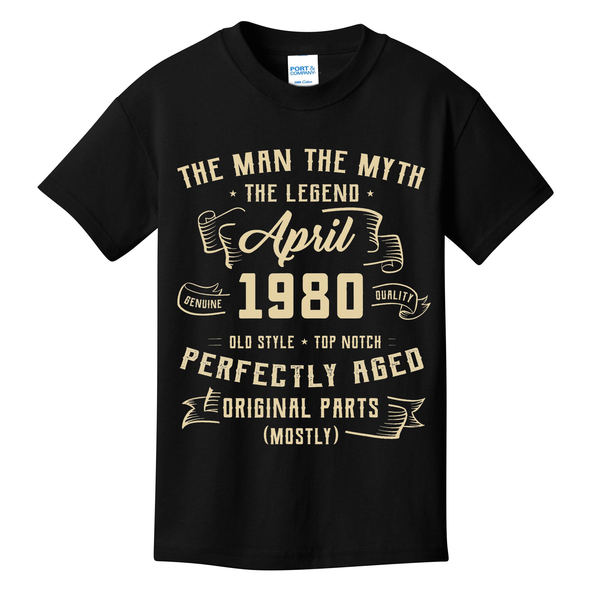 Man Myth Legend April 1980 45th Birthday 45 Years Old Gift Kids T-Shirt
