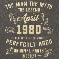 Man Myth Legend April 1980 45th Birthday 45 Years Old Gift Cotton Canvas Backpack