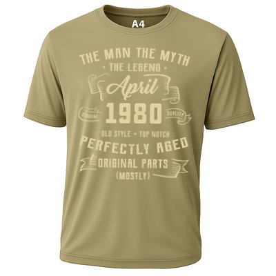 Man Myth Legend April 1980 45th Birthday 45 Years Old Gift Cooling Performance Crew T-Shirt