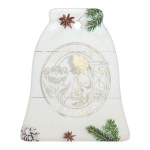 Memento Mori Live Well Ceramic Bell Ornament