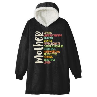 Mother Meaning Loving Gift Hooded Wearable Blanket