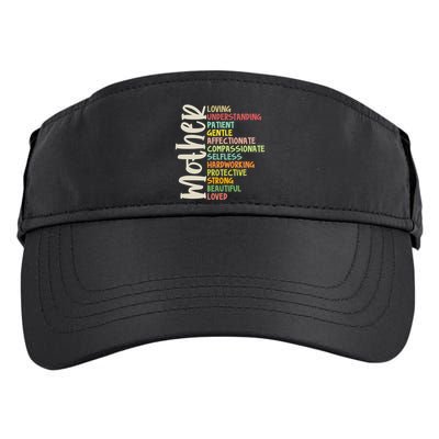 Mother Meaning Loving Gift Adult Drive Performance Visor