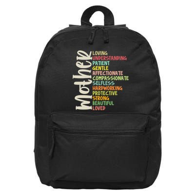 Mother Meaning Loving Gift 16 in Basic Backpack