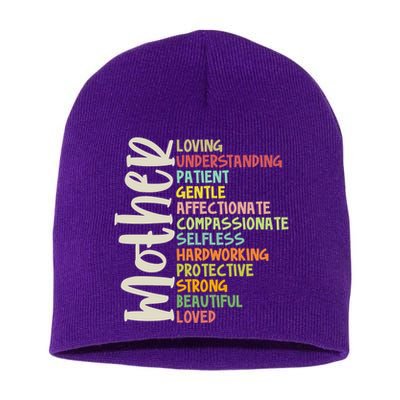 Mother Meaning Loving Gift Short Acrylic Beanie