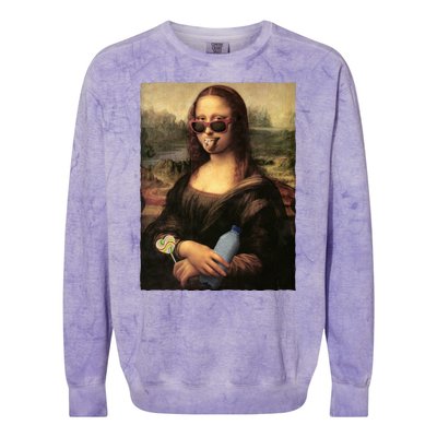 Modern Mona Lisa Tongue Ring Colorblast Crewneck Sweatshirt