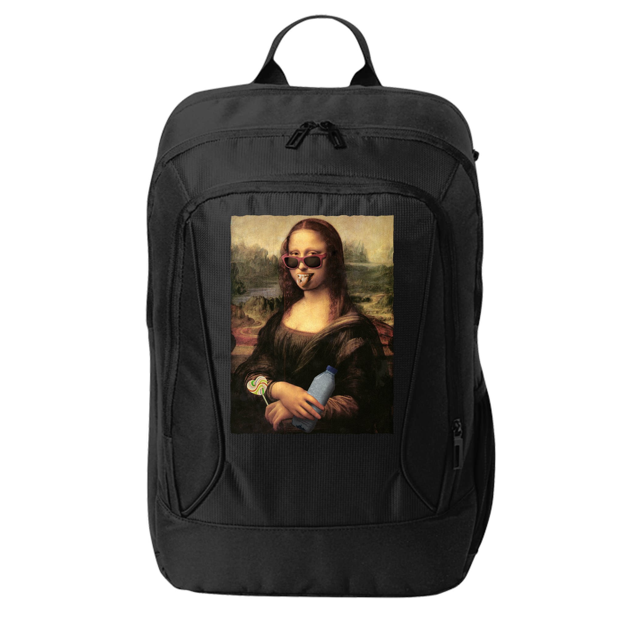 Modern Mona Lisa Tongue Ring City Backpack