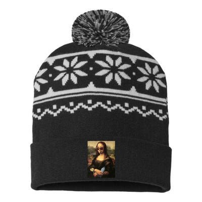 Modern Mona Lisa Tongue Ring USA-Made Snowflake Beanie