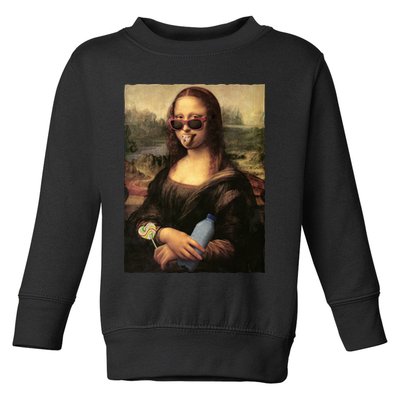 Modern Mona Lisa Tongue Ring Toddler Sweatshirt