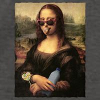 Modern Mona Lisa Tongue Ring Vector Backpack
