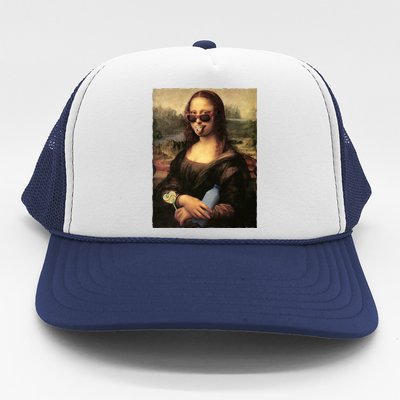 Modern Mona Lisa Tongue Ring Trucker Hat