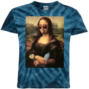 Modern Mona Lisa Tongue Ring Kids Tie-Dye T-Shirt