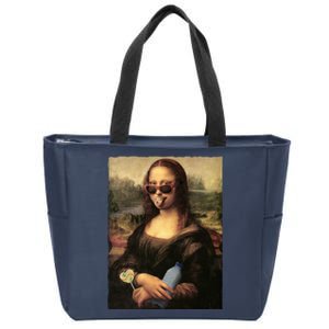 Modern Mona Lisa Tongue Ring Zip Tote Bag