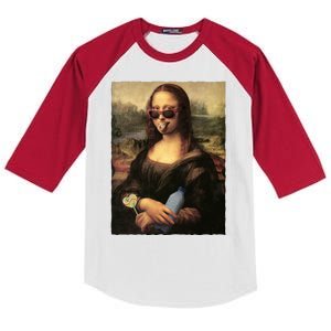 Modern Mona Lisa Tongue Ring Kids Colorblock Raglan Jersey