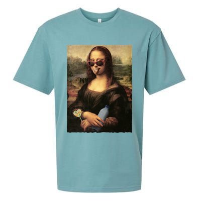 Modern Mona Lisa Tongue Ring Sueded Cloud Jersey T-Shirt