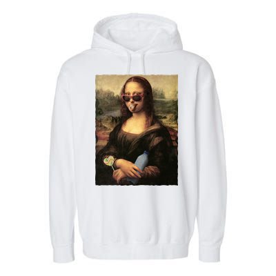 Modern Mona Lisa Tongue Ring Garment-Dyed Fleece Hoodie