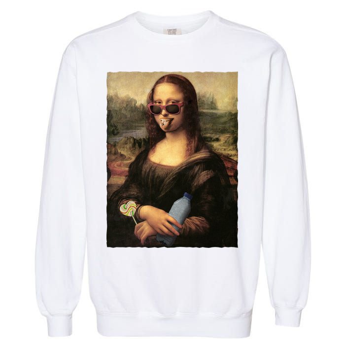 Modern Mona Lisa Tongue Ring Garment-Dyed Sweatshirt