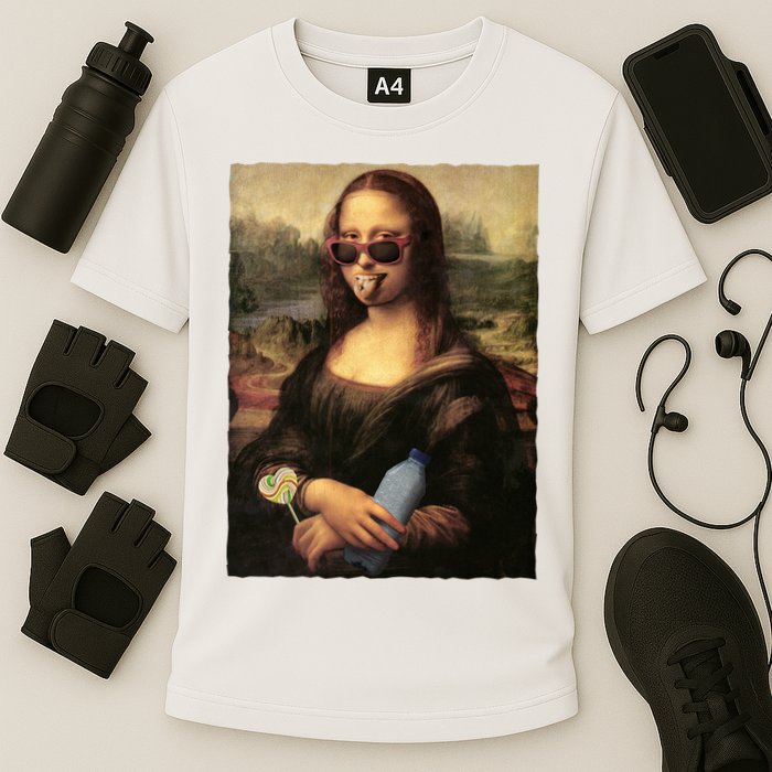 Modern Mona Lisa Tongue Ring Cooling Performance Crew T-Shirt