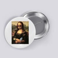 Modern Mona Lisa Tongue Ring Button